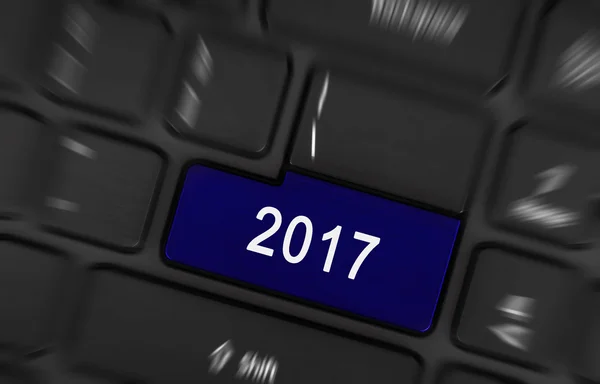 Botón azul 2017 — Foto de Stock