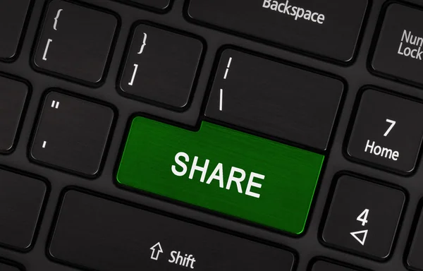 Green share button — Stock Photo, Image
