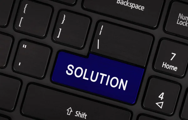 Laptop button - Solution — Stock Photo, Image