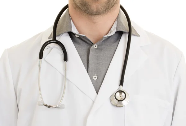 Close up of male doctor with stethoscope — Stock Photo, Image