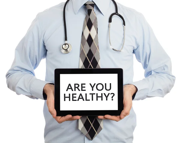 Doctor holding tablet - Are you healthy? — Stock Photo, Image