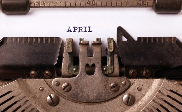 Old typewriter - April — Stock Photo, Image