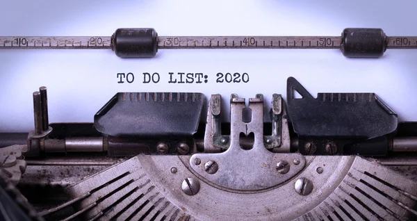 Máquina de escribir Vintage - A hacer lista 2020 — Foto de Stock