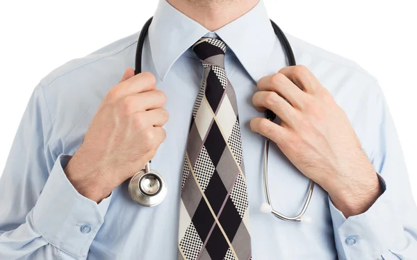 Doctor with stethoscope, isolated — Stock Photo, Image