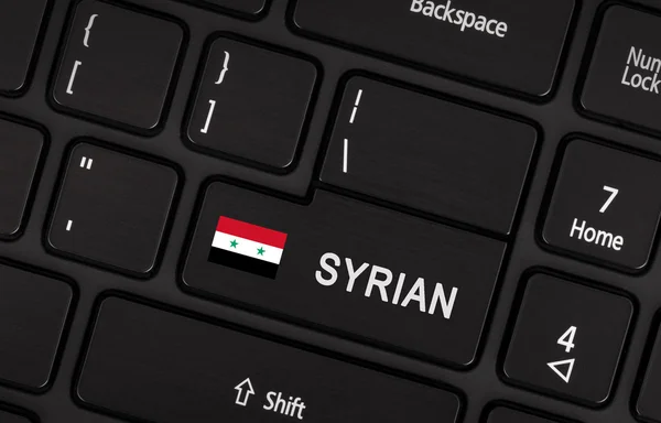 Bouton Entrée avec drapeau Syrie - Concept de langue — Photo