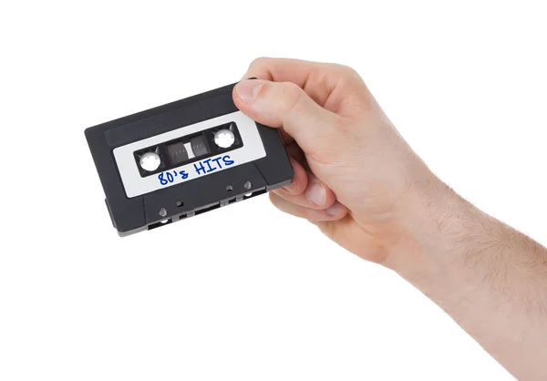 Vintage audio cassette tape, isolated on white background — Stock Photo, Image