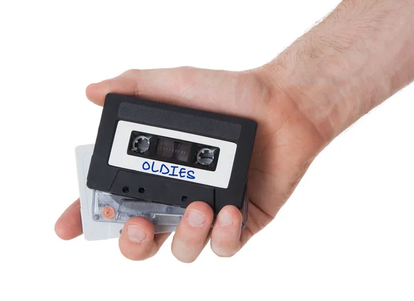 Vintage-Audio-Kassette, isoliert auf weißem Hintergrund — Stockfoto