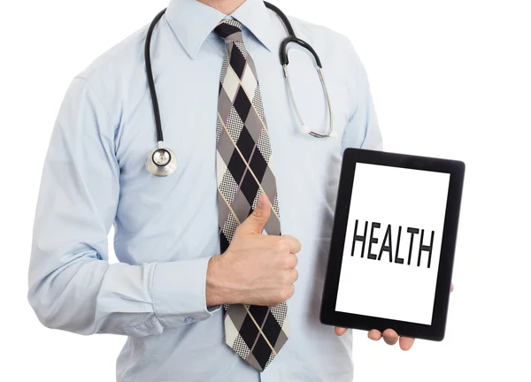 Läkaren håller tablet - hälsa — Stockfoto