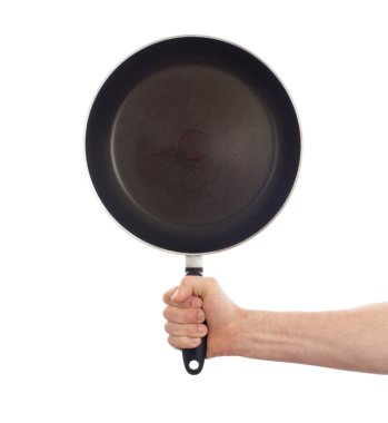 Eski ve pis izole tava 