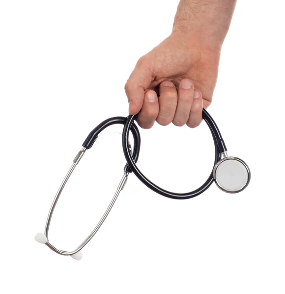 Зображення лікаря зі стетоскопом в руках ізолат — стокове фото