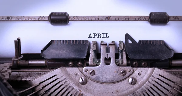 Old typewriter - April — Stock Photo, Image