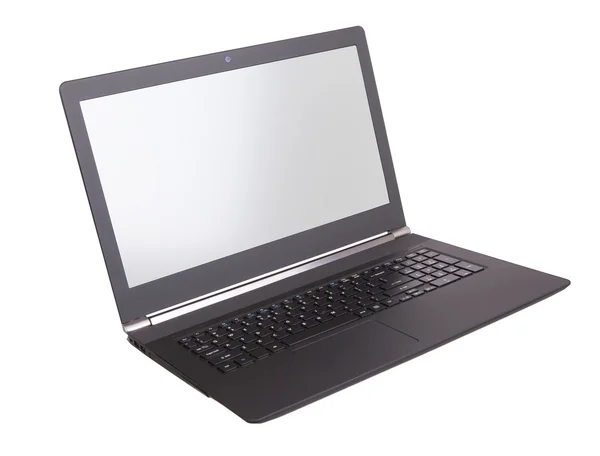 Laptop met wit scherm geïsoleerd — Stockfoto