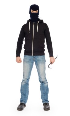 Hırsız metal levye ile