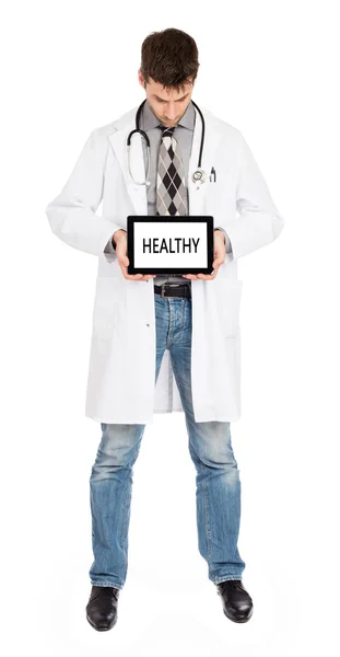 Доктор тримає планшет здоровий — стокове фото