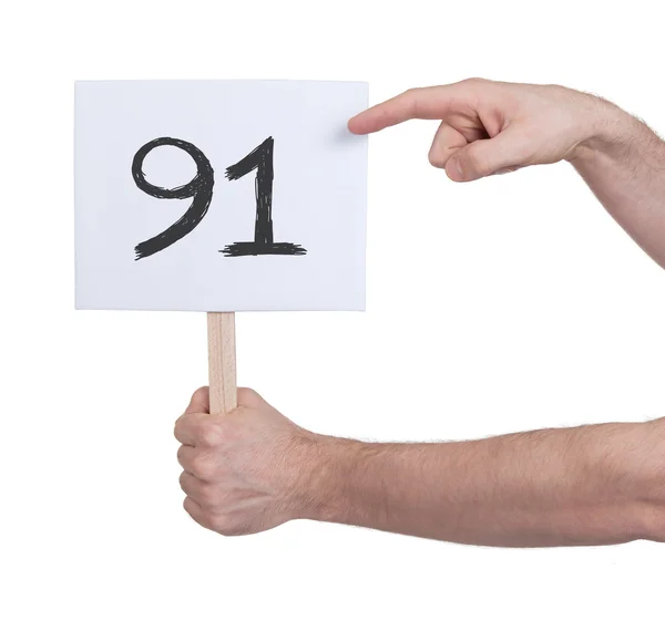 Знак с цифрой 91 — стоковое фото