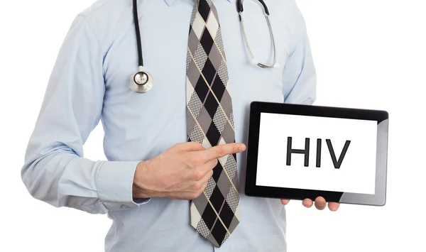 Médecin tenant le comprimé - VIH — Photo