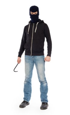 Hırsız metal levye ile