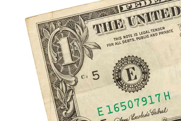 EUA uma nota de dólar, close-up — Fotografia de Stock