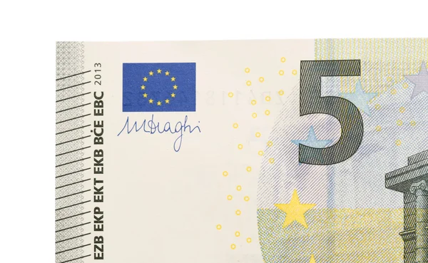 Close-up of a 5 euro bank note — Stock Photo, Image