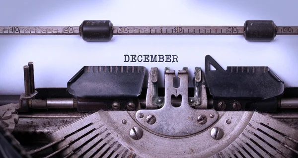 Old typewriter - December — Stock Photo, Image