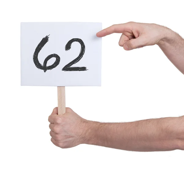 Знак с цифрой, 62 — стоковое фото