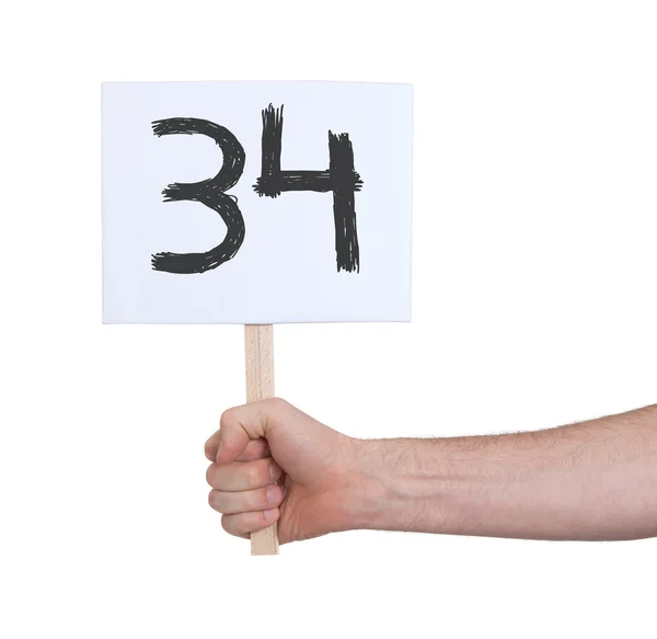 Sign with a number, 34 — Stock Photo, Image