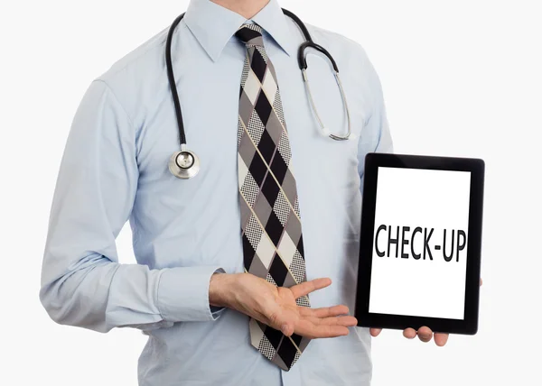 Lekarz trzymając tabletkę - Check-up — Zdjęcie stockowe
