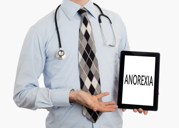 Médecin tenant le comprimé - Anorexie — Photo