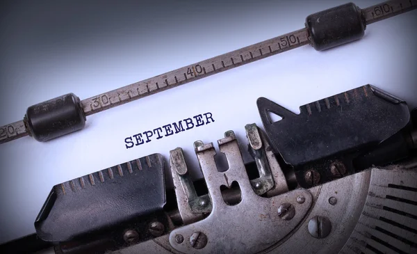 Old typewriter - September — Stock Photo, Image