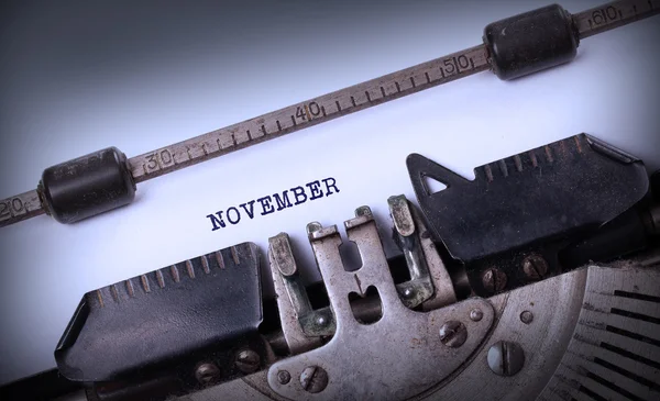 Old typewriter - November — Stock Photo, Image