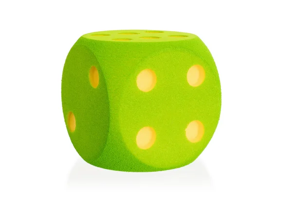大型的绿色泡沫骰子分离-4 — 图库照片