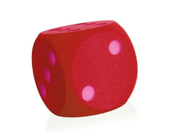 Large red foam dice isolated - 2 Stock Photo