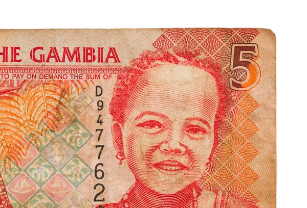 5 Gambian dalasi nota bancária — Fotografia de Stock