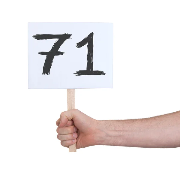 Знак с цифрой 71 — стоковое фото