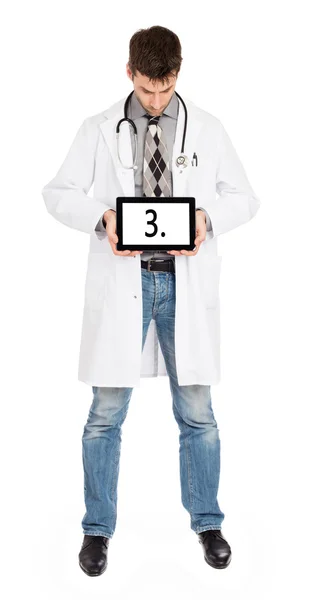 Holding tablet - sayı 3 doktor — Stok fotoğraf