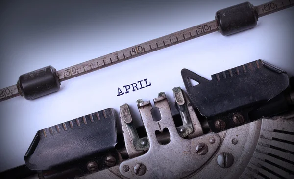 Old typewriter - April — Stock Photo, Image