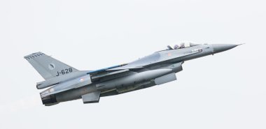 Leeuwarden, Hollanda - 11 Haziran 2016: Hollandalı F-16 fighter j