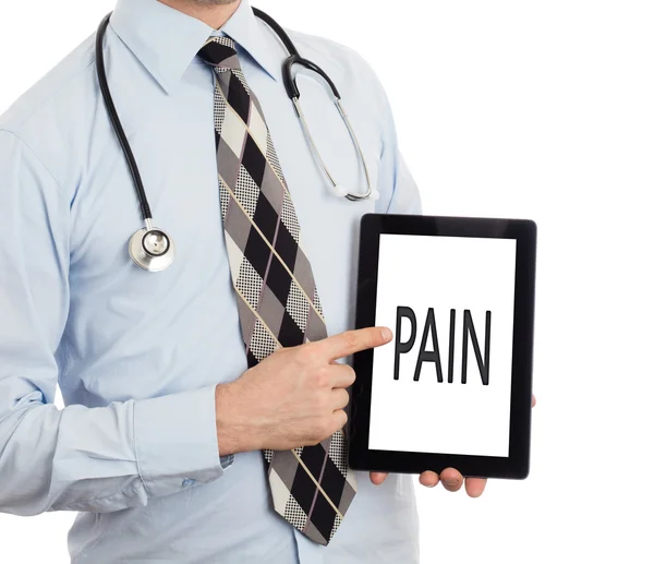 Доктор проведення планшет - біль — стокове фото