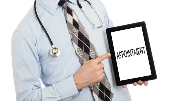 Doctor holding tablet - Appointment — Stock Photo, Image