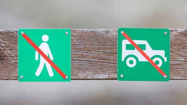 Forbidden for pedestrians and vehicles over here — Stock Photo, Image