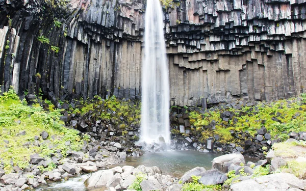 Svartifoss (černý spád), Skaftafell, Island — Stock fotografie