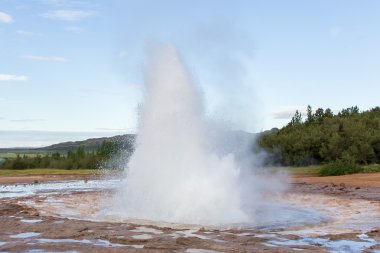 Strokkur Erüpsiyonu İzlanda Geysir alanında