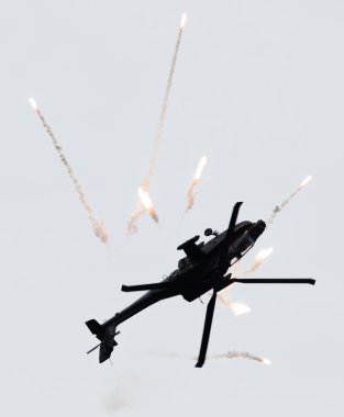 LEEUWARDEN, THE NETHERLANDS - JUN 10, 2016: Dutch AH-64 Apache a clipart
