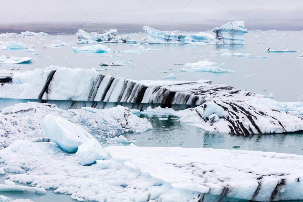 Jokulsarlon is a large glacial lake in southeast Iceland