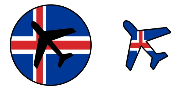 Nation flag - Airplane isolated - Iceland — Stock Photo, Image