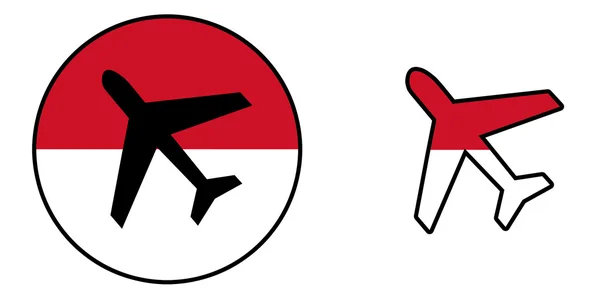 Флаг страны - Самолет изолирован - Индонезия — стоковое фото