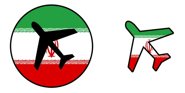 Národní vlajka - letadlo, samostatný - Írán — Stock fotografie