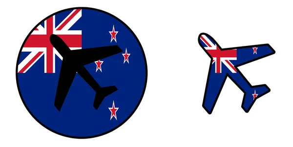 国旗-飞机分离-新西兰 — 图库照片