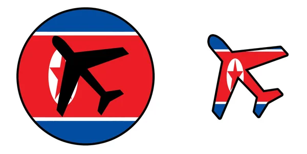 Флаг страны - Самолет изолирован - Северная Корея — стоковое фото