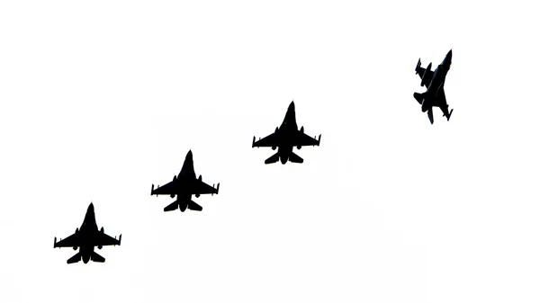 Silhouettes of fighter jets — Stock Photo, Image